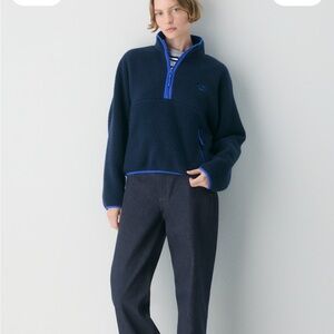 Aritzia Polartec 1/2 Zip - Admiral/Jazz Blue